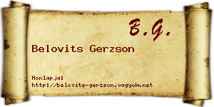 Belovits Gerzson névjegykártya
